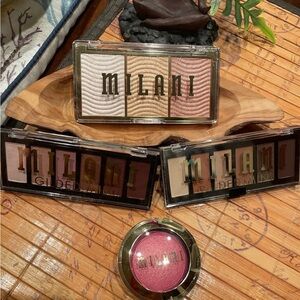 Milani Palette Bundle! Highlighter Palette, 2 eyeshadow Palettes and Baked Blush